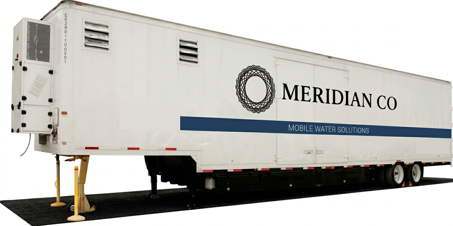 EC-250 Mobile Treatment Trailer with Meridian Co. Mobile Water Solutions livery