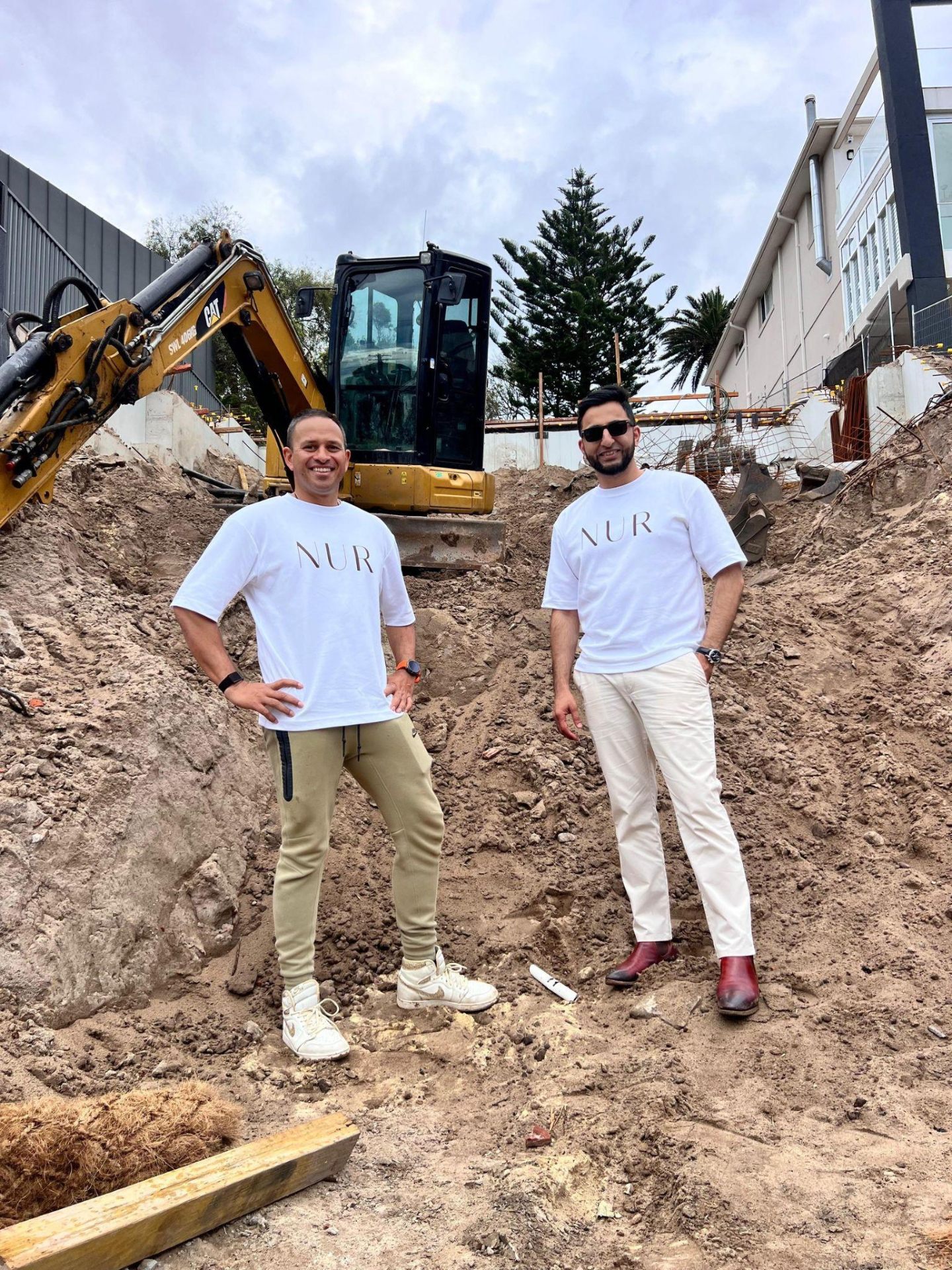 Nofel Quddusi and Usman Khawaja at the Maroubra site