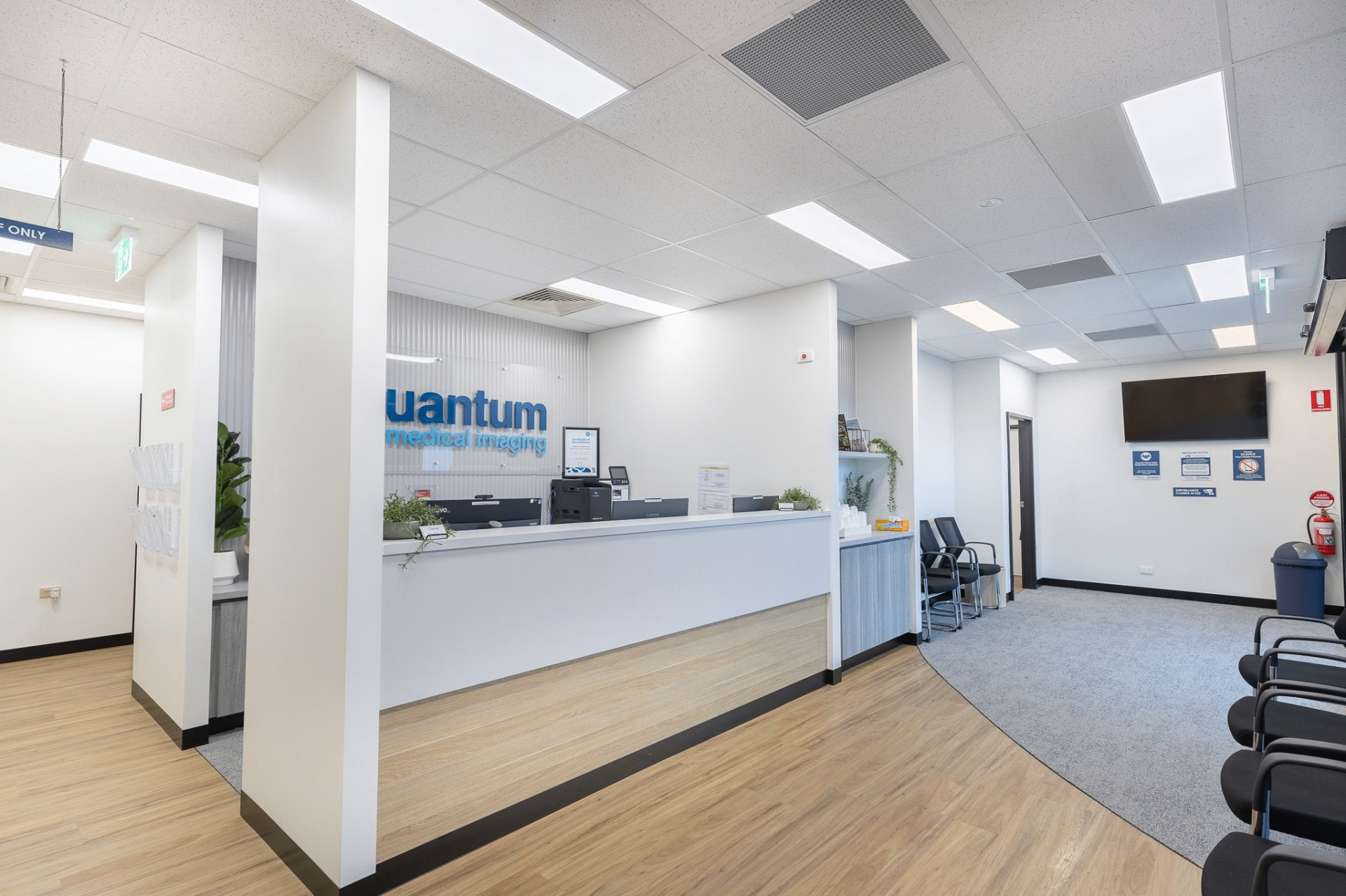 Radiology centre reception and waiting room delivered by QBG